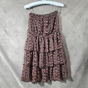 Rue 21 Girls Sleeveless Summer Dress Black and Pink Floral Print Size L